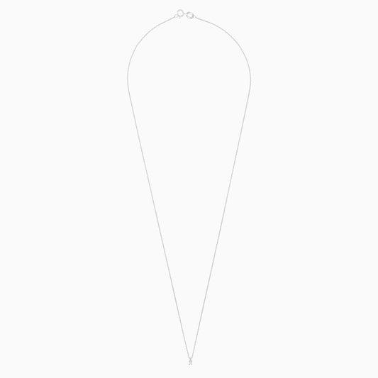 18k white gold chain from solitaire collection decorated with an emerald cut shape natural diamond pendant