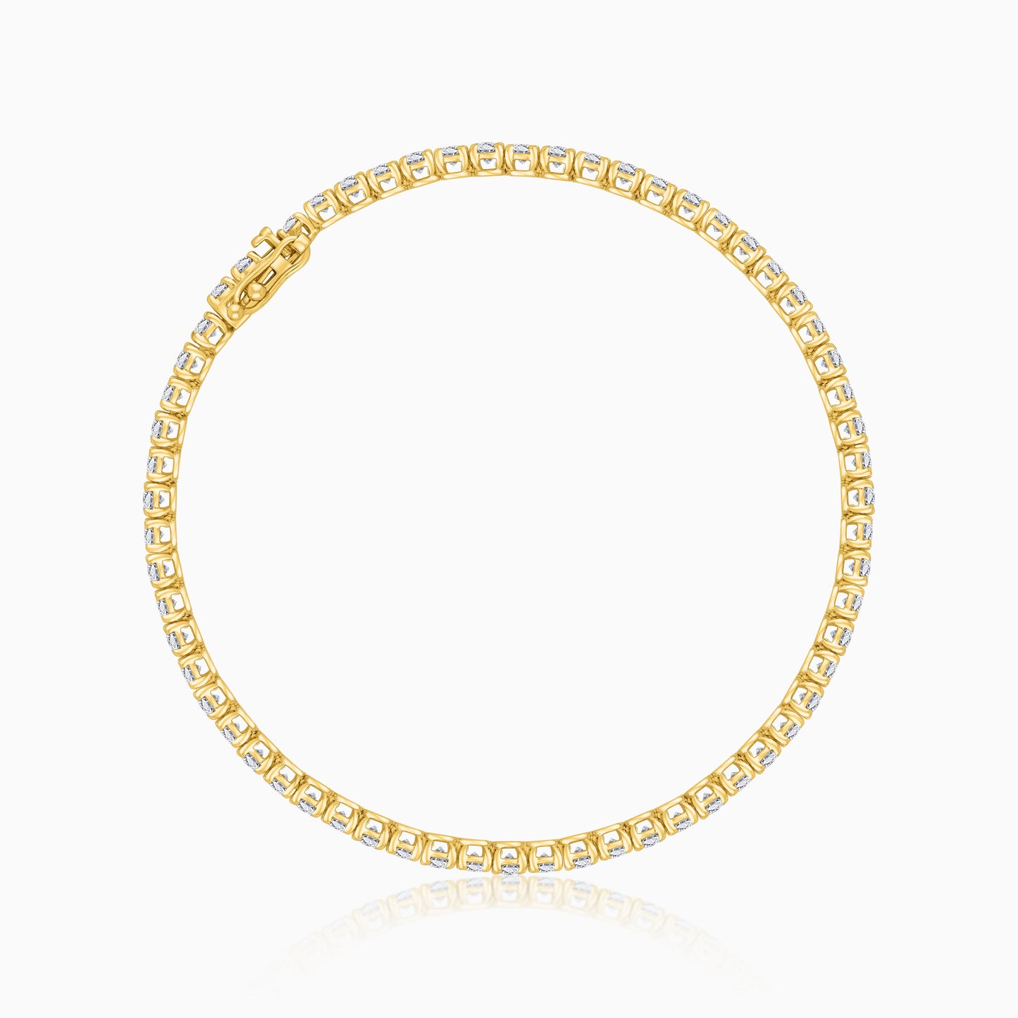 18K Yellow Gold Natural Diamond Tennis Bracelet – 5.0 Carat