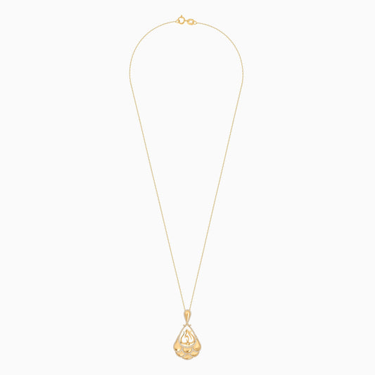 18K Yellow Gold Necklace Featuring 'Mother' decorated with natural diamond stones from Umi Dunyati Collection