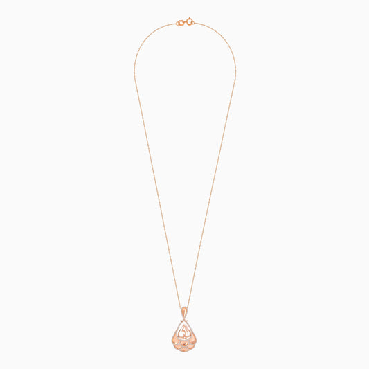 18K Rose Gold Necklace with 'Mother' Centerpiece Adorned with Natural Diamonds