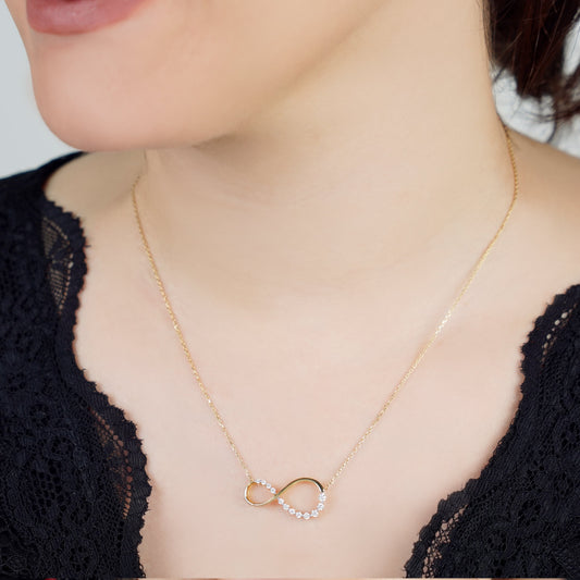 18K Yellow Gold Necklace Infinity shape from Dunyati collection