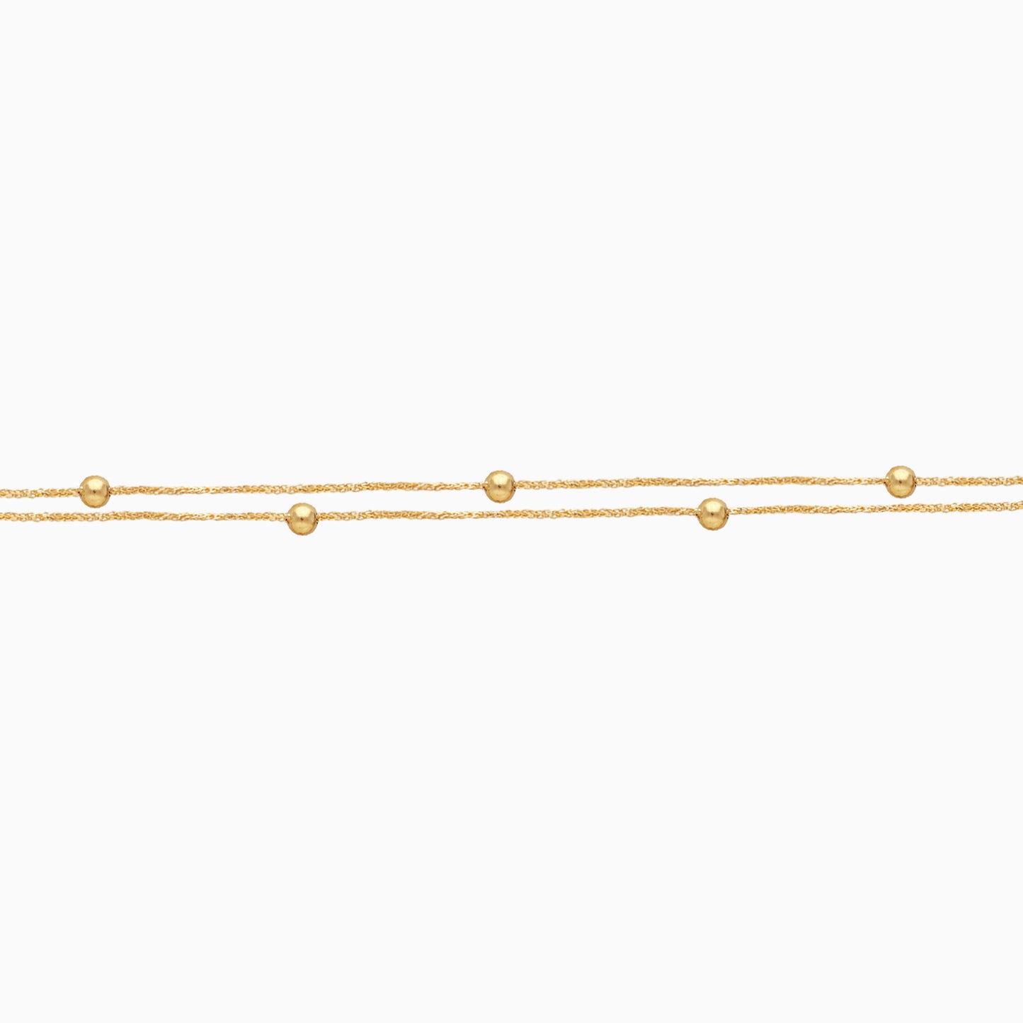 18k yellow gold 2-layer Bracelet with tiny gold balls