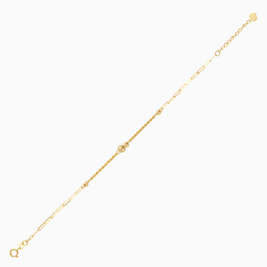 سوار ذهبي بسلسلة مختلطة من الذهب الأصفر عيار 18 قيراطًا