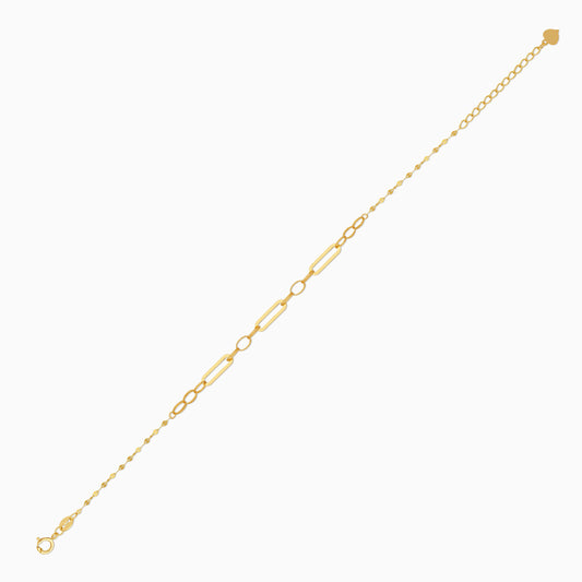 سوار أنيق بسلسلة وصلات من الذهب الأصفر عيار 18 قيراطًا