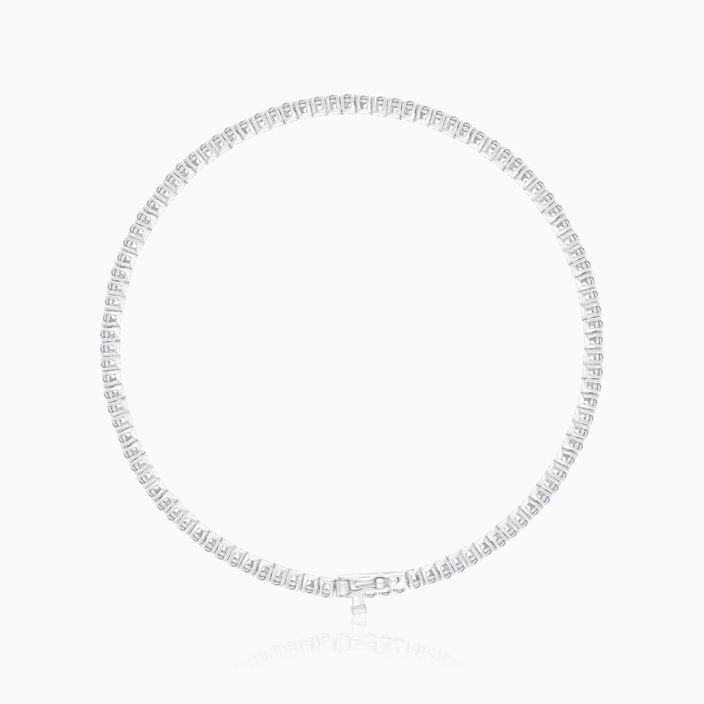 18K White Gold Decorated with Full Eternity Natural Diamond stones 2.0-carat Classic Setting Tennis Bracelet