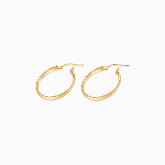18K YELLOW GOLD EARRINGS IN OVAL SHAPE