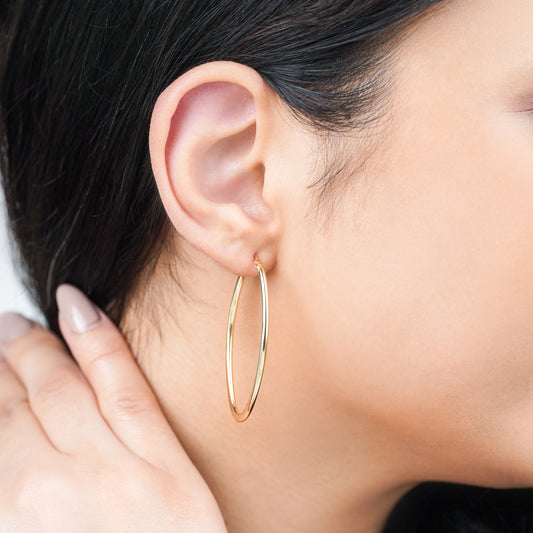 18K YELLOW GOLD EARRINGS IN OVAL SHAPE