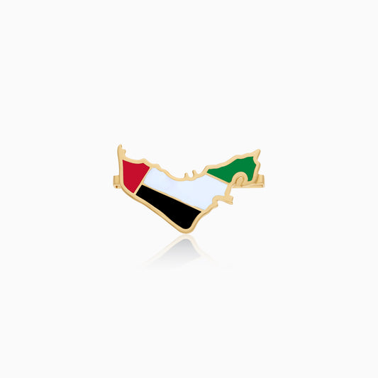 18k Yellow Gold Wearable Strap Accessory UAE Map Enamel Pin