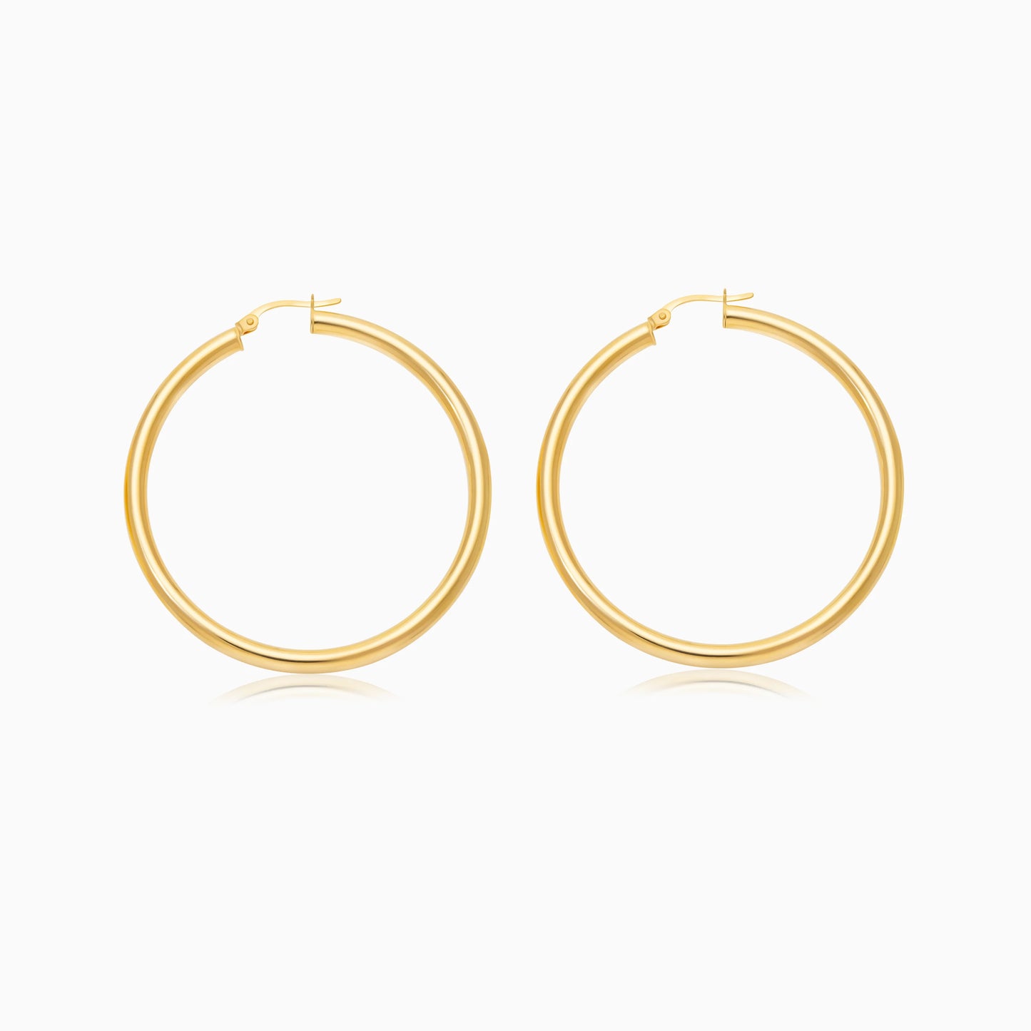 18K Yellow Gold Round Hoop Earrings – Hoops Gold Collection