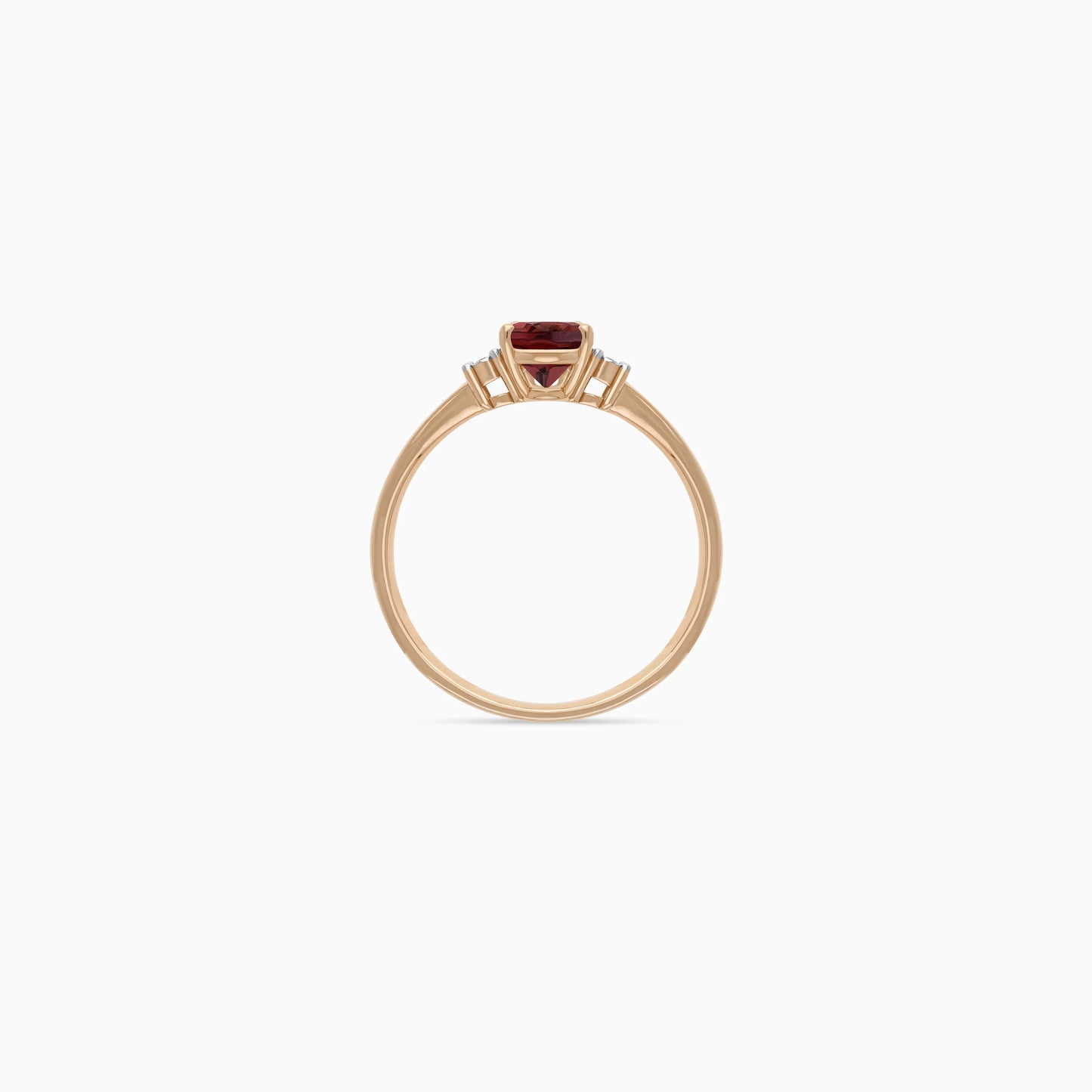 Feminine 18K Rose Gold Ring with Kunzite and Natural Diamond Stones - Colour Classic