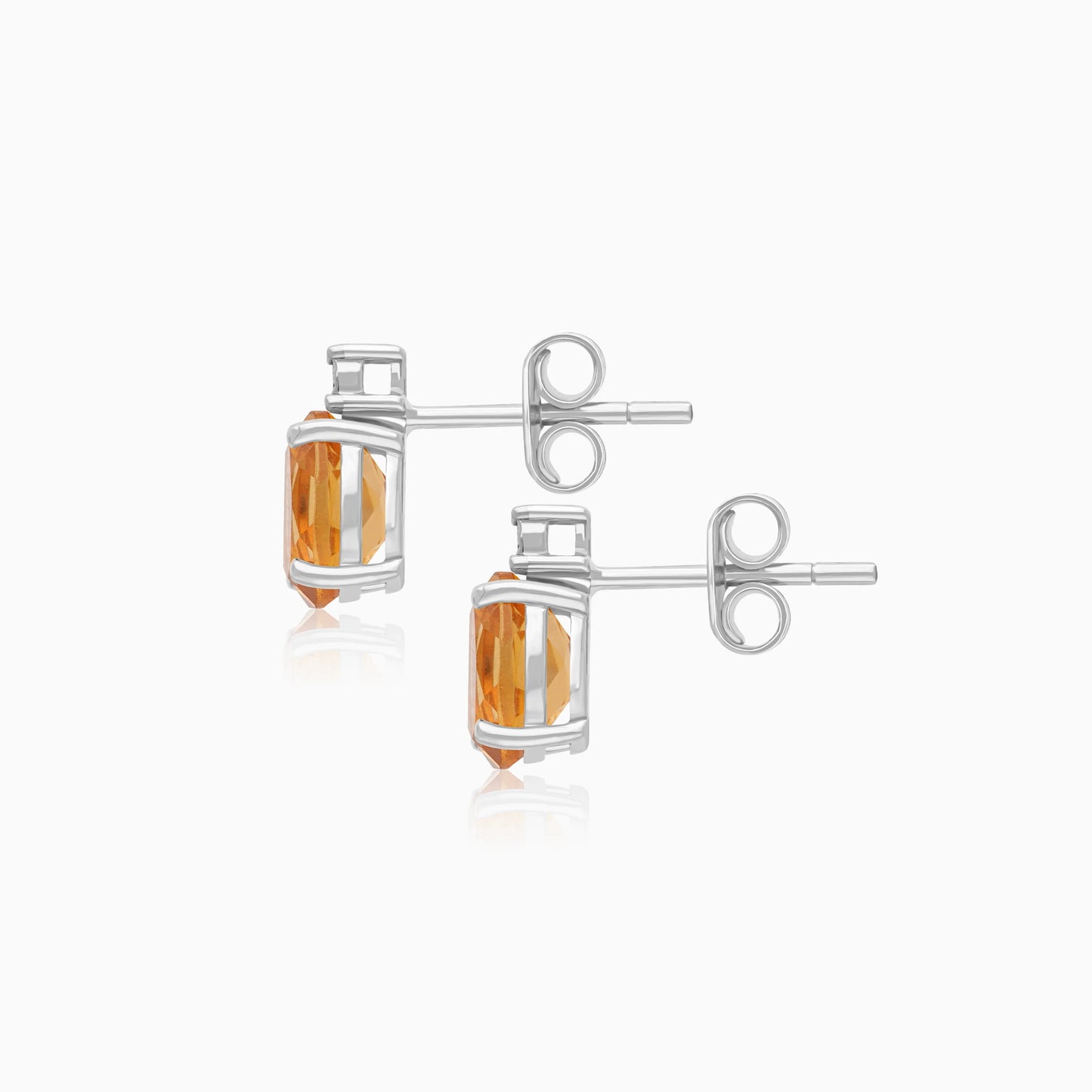 Colour Classic 18k White Gold Citrine and Natural Diamonds Earrings