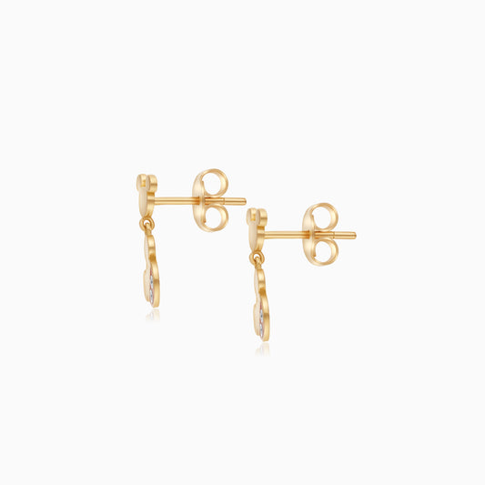 Disney Mickey Mouse 18k Yellow Gold Stud Earrings with Red Enamel & Natural Diamonds for Kids | Disney Collection