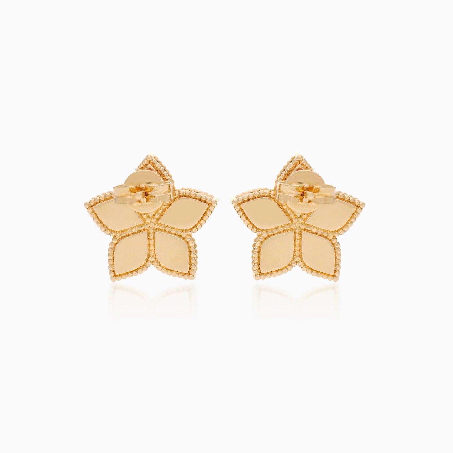 18K Yellow Gold Floral Diamond Earrings - Fortuna Diamond Collection