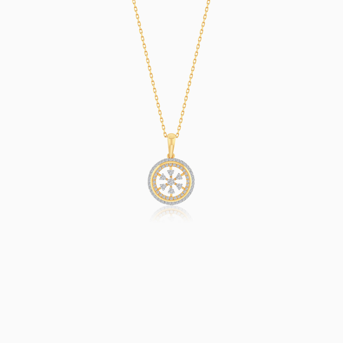 Ada 18K Gold Natural Diamonds Circle Shape Necklace