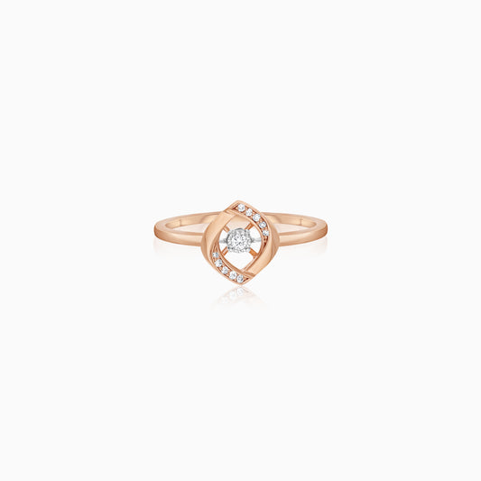 18K Rose Gold Dancing Diamond Ring