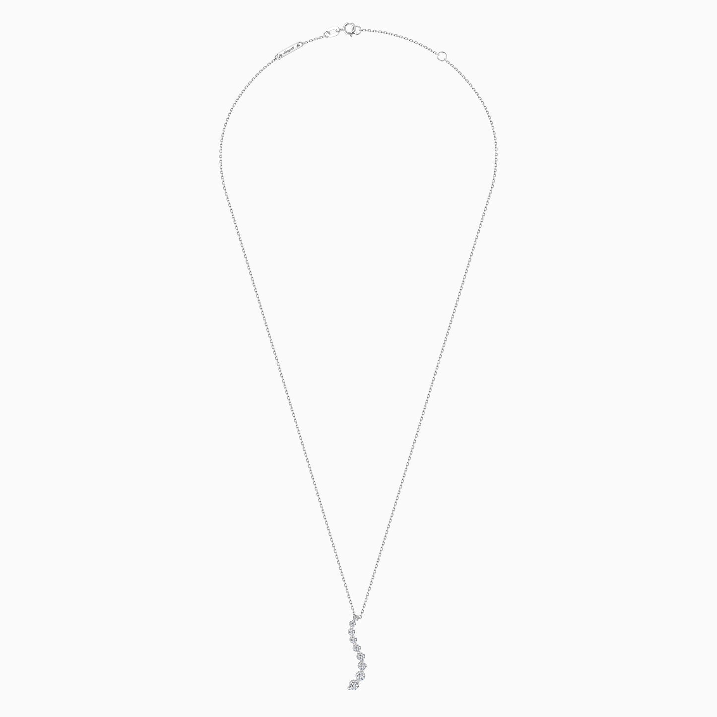 18K White Gold Necklace Decorated with Natural Diamonds | Dunyati Collection