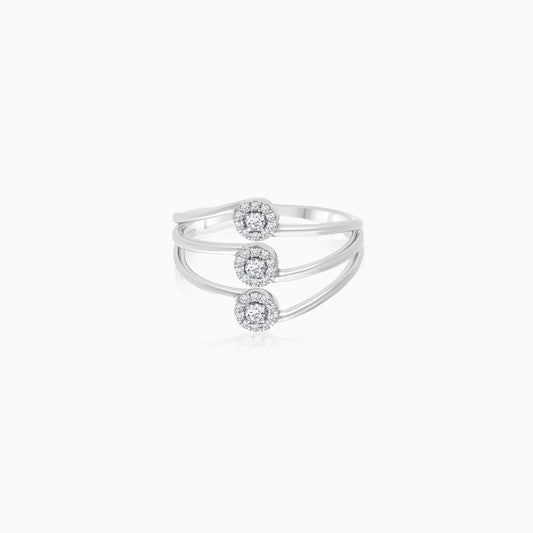 18K White Gold Natural Diamond Ring | Trendy Collection