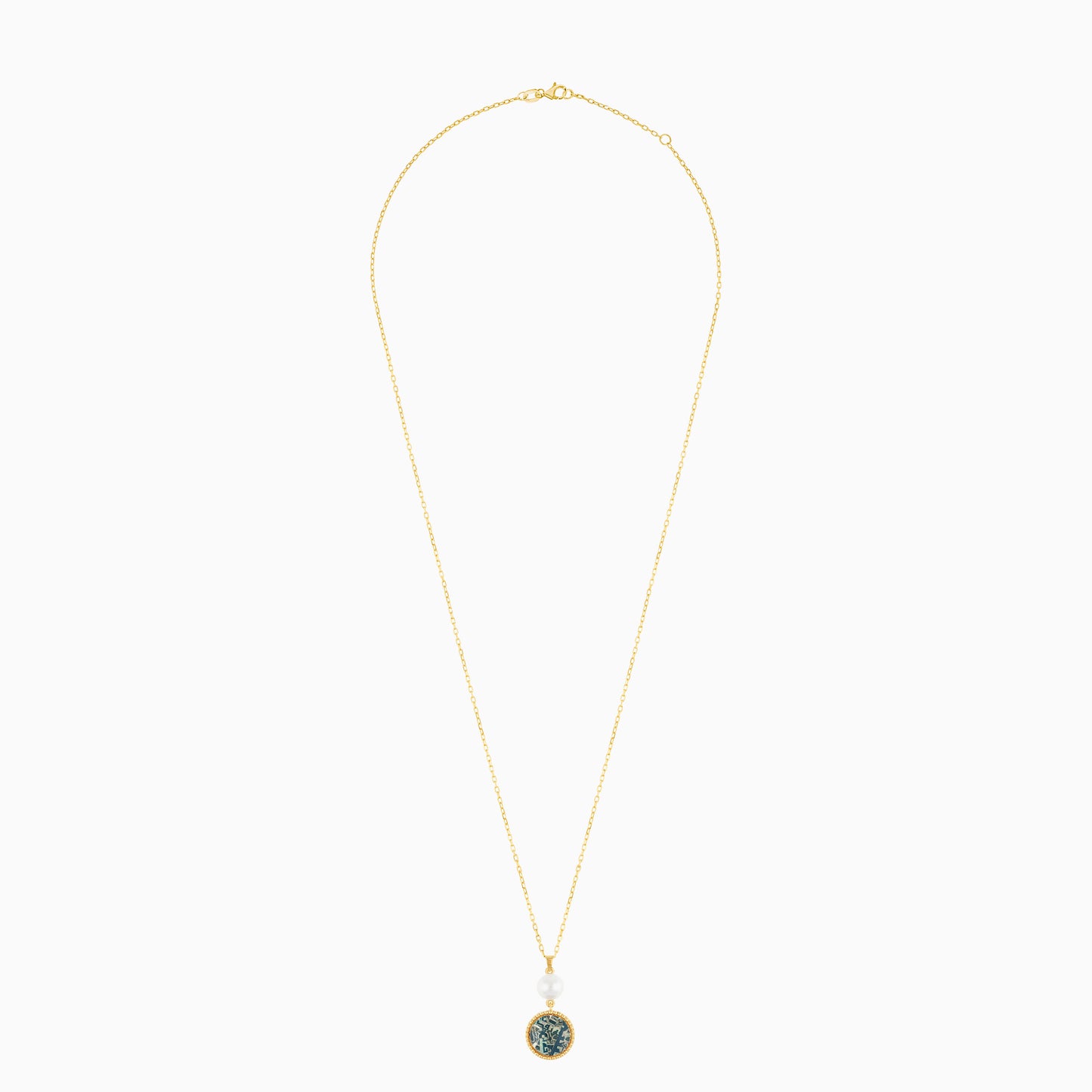 18K Yellow Gold Pearl Necklace - Qelada