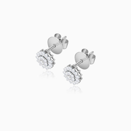 18K White Gold Earrings Adorned with Natural Diamonds from the Scala Collection