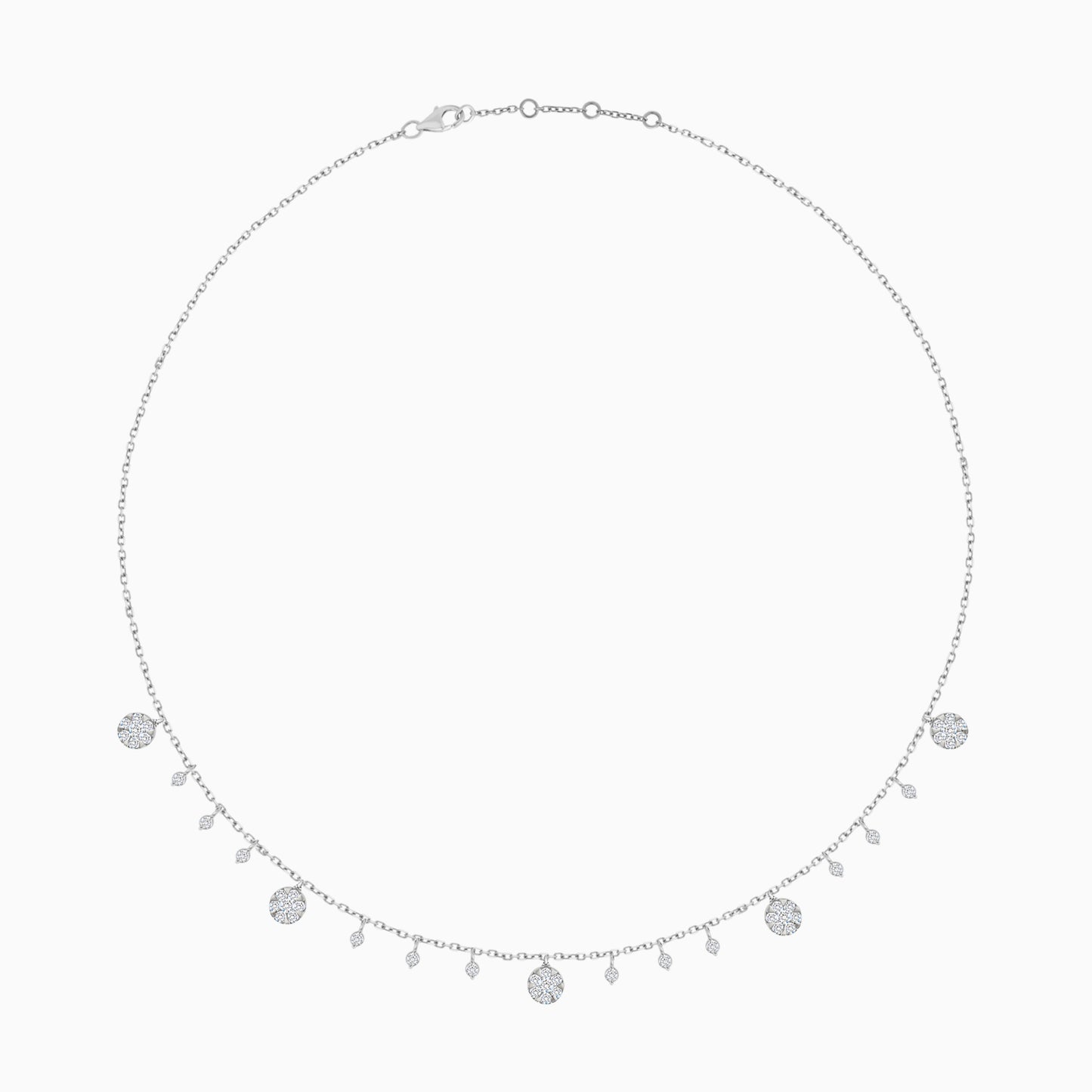 Trendy 18K White Gold Diamond Choker Necklace