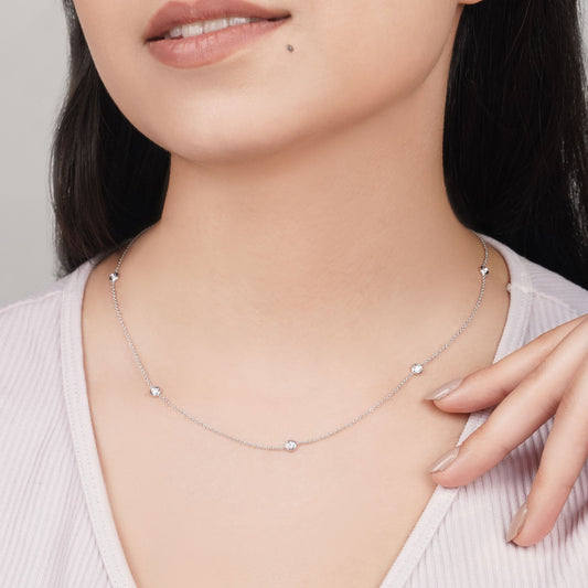 Stunning 18K White Gold Diamond Necklace for Women