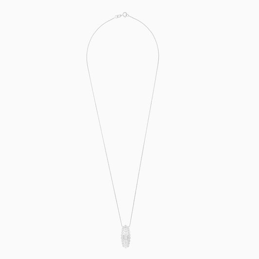 18k White gold necklace with natural diamonds stones | Scala Collection