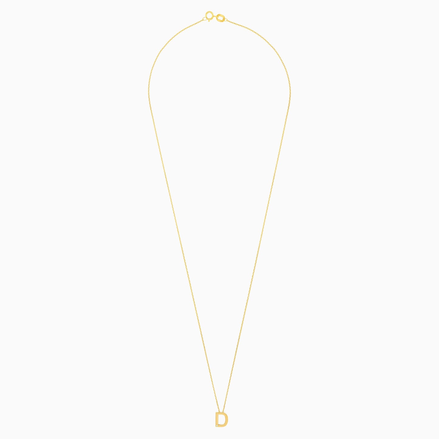 قلادة من الذهب الأصفر عيار 18 قيراطًا مزينة بحرف "D" مرصعة بحجر ألماس طبيعي واحد من مجموعة ألفا