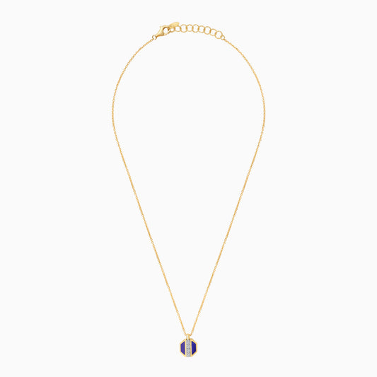 18k Yellow Gold Lapis Lazuli and Natural Diamonds Necklace - Bovo Collection