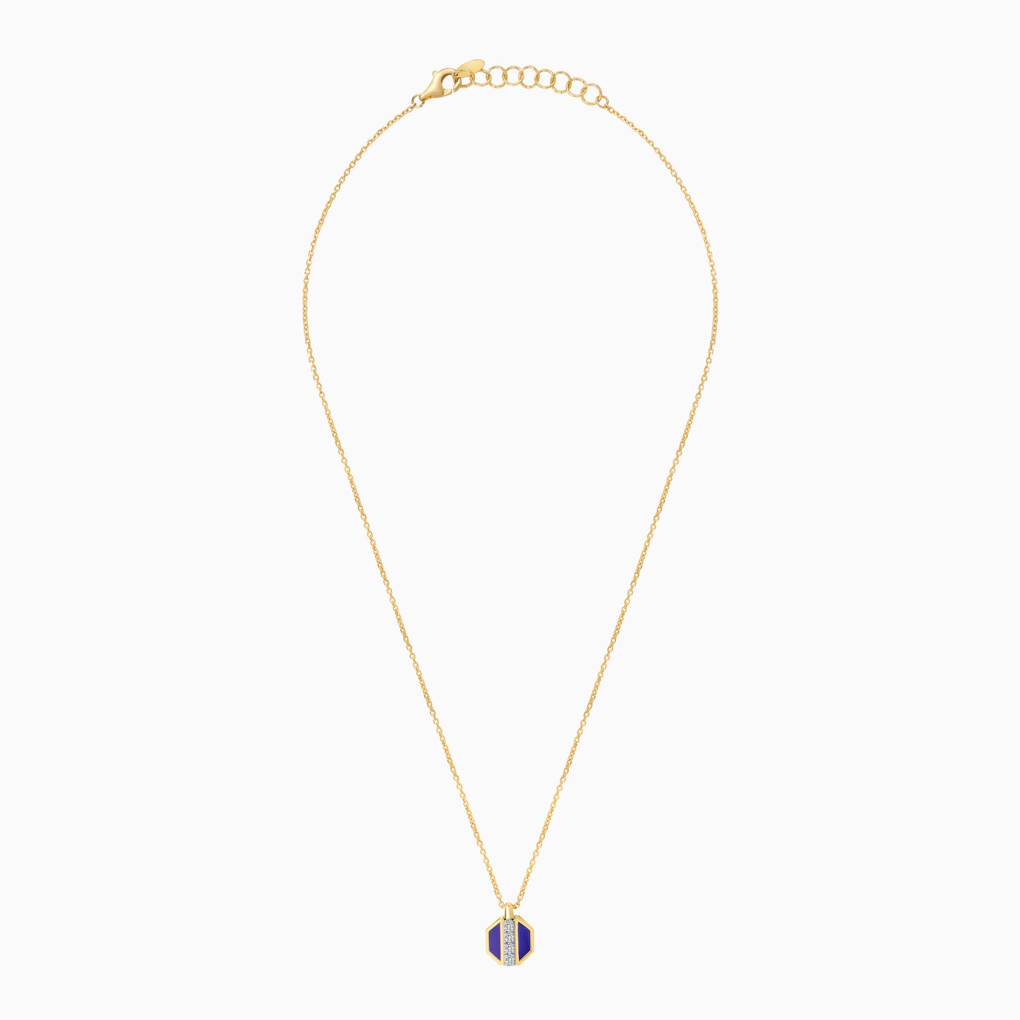 18k Yellow Gold Lapis Lazuli and Natural Diamonds Necklace - Bovo Collection