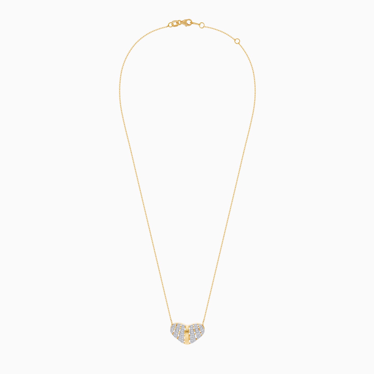 18k Yellow Gold Necklace with Natural Diamond Heart Pendant