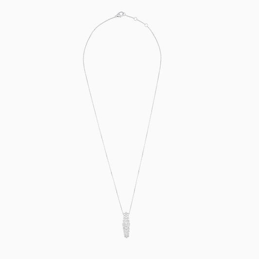 18k white gold necklace decorated with natural diamonds stones