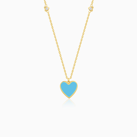 Eclat 18k Yellow Gold Heart Necklace with Natural Diamonds