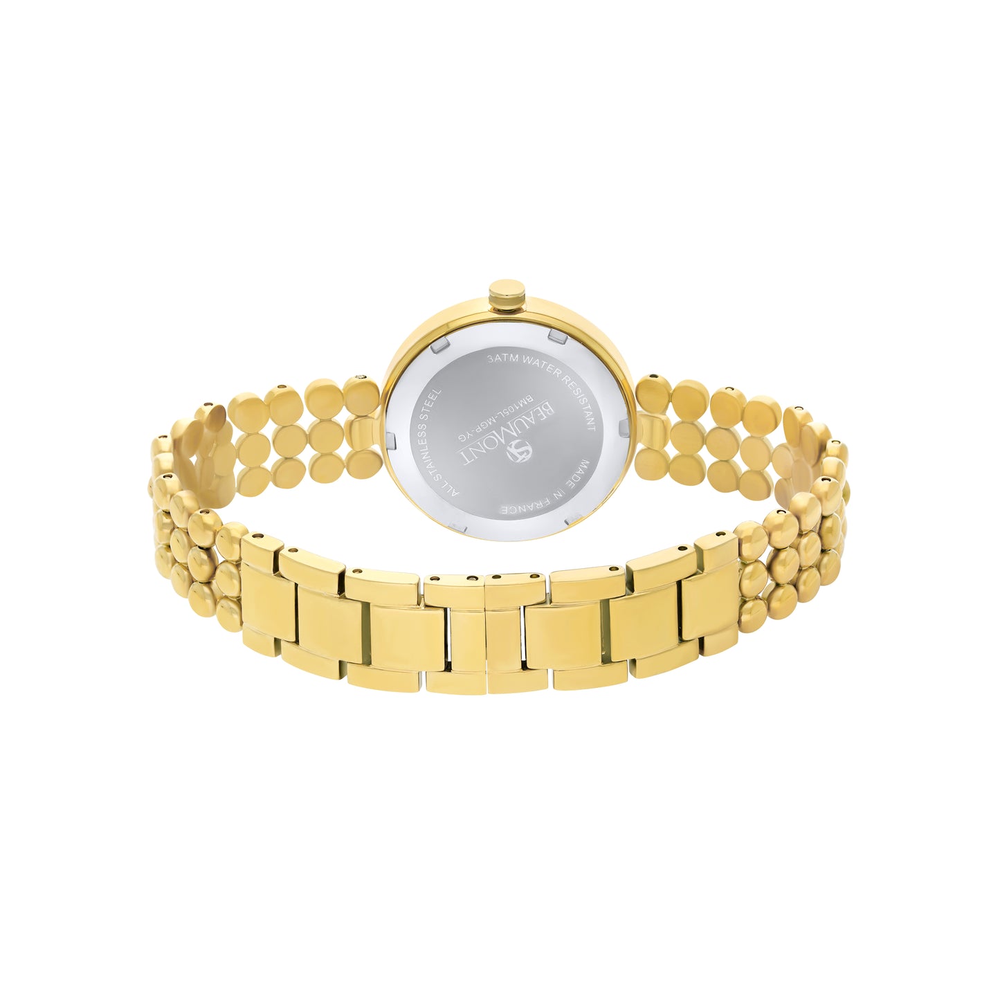 Gold Plated & White Quartz Beaumont Ladies Watch