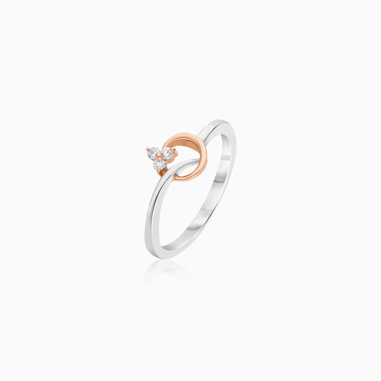 Platinum and 18k Rose Gold Ring with Natural Diamonds - Evara
