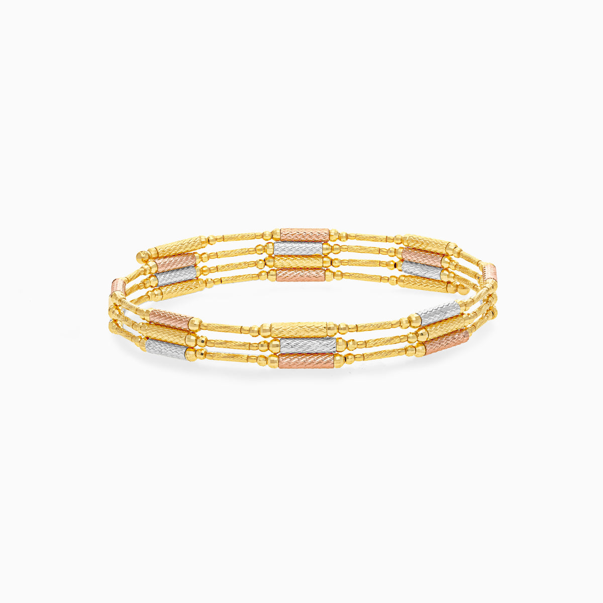 18K Multi-Color Gold Unique Adjustable Magnetic Bangle