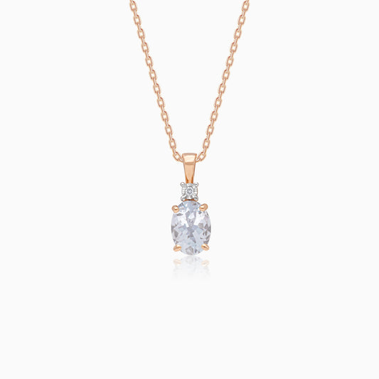 Colour Classic 18k Gold Aquamarine and Natural Diamond Necklace
