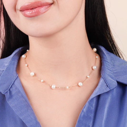 18K Yellow Gold Pearl Necklace – Danah