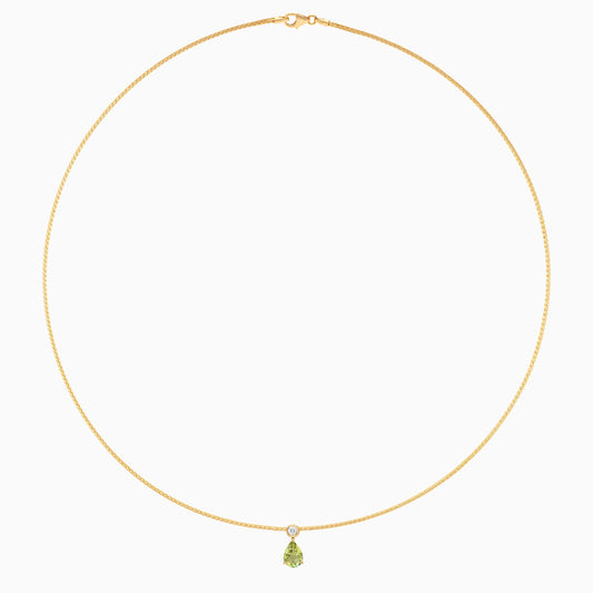 Filo Pear shaped Tourmaline & Natural Diamond 18k Yellow Choker