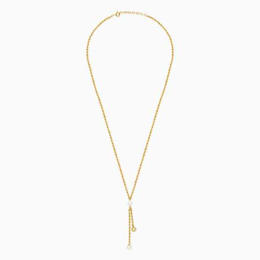 18k yellow gold rope chain with unique pearls