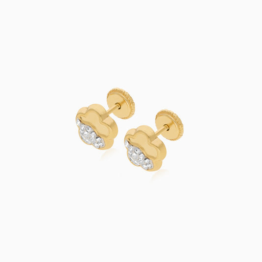18k yellow Gold earrings for kids