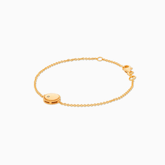 18k yellow gold Kids Bracelet with Single Natural Diamond