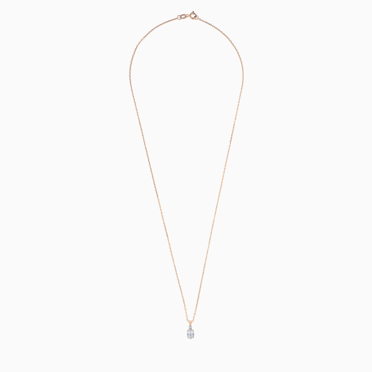 18k Rose Gold Beautiful Aquamarine & Natural Diamond Pendant Necklace