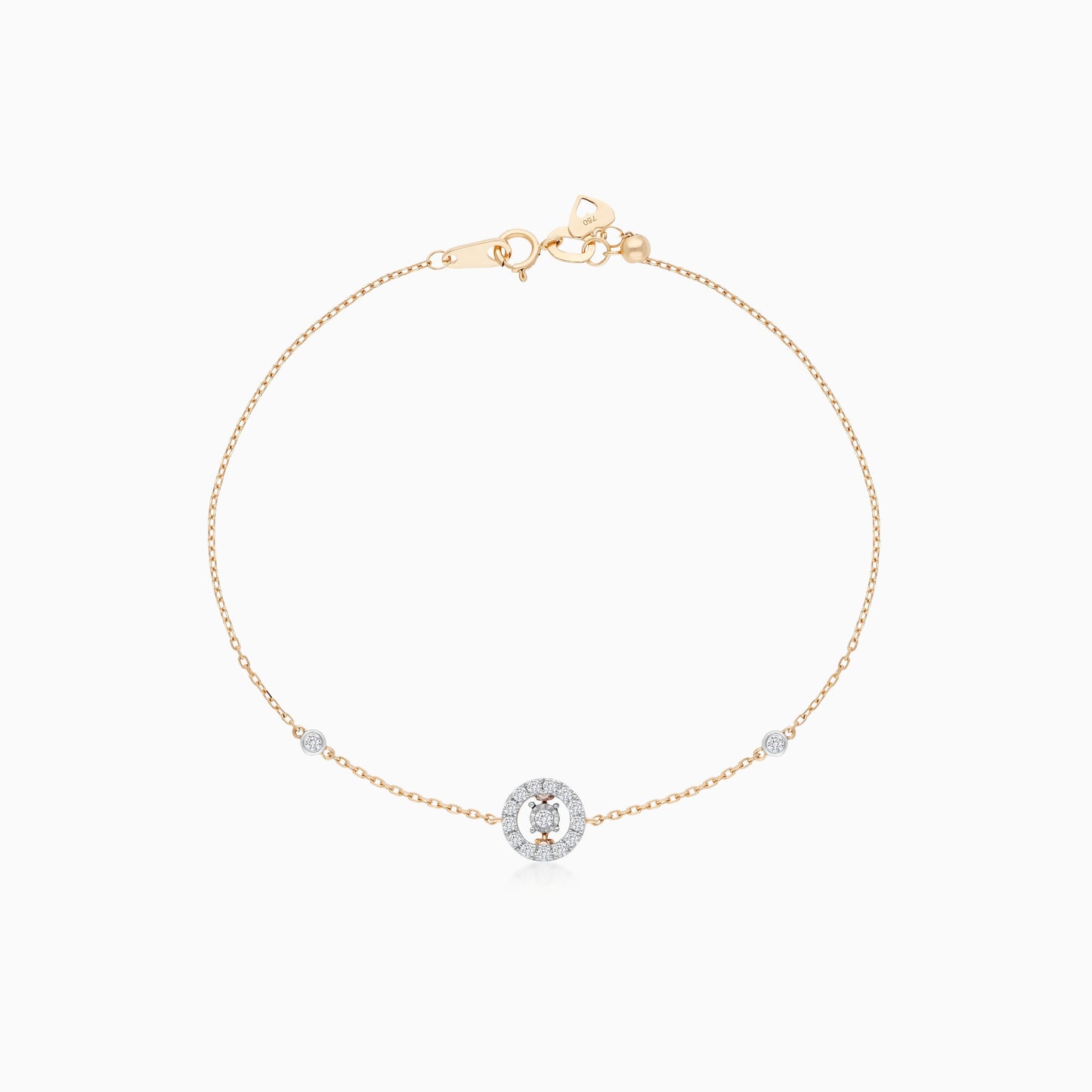 18k yellow gold bracelet decorated by natural diamond