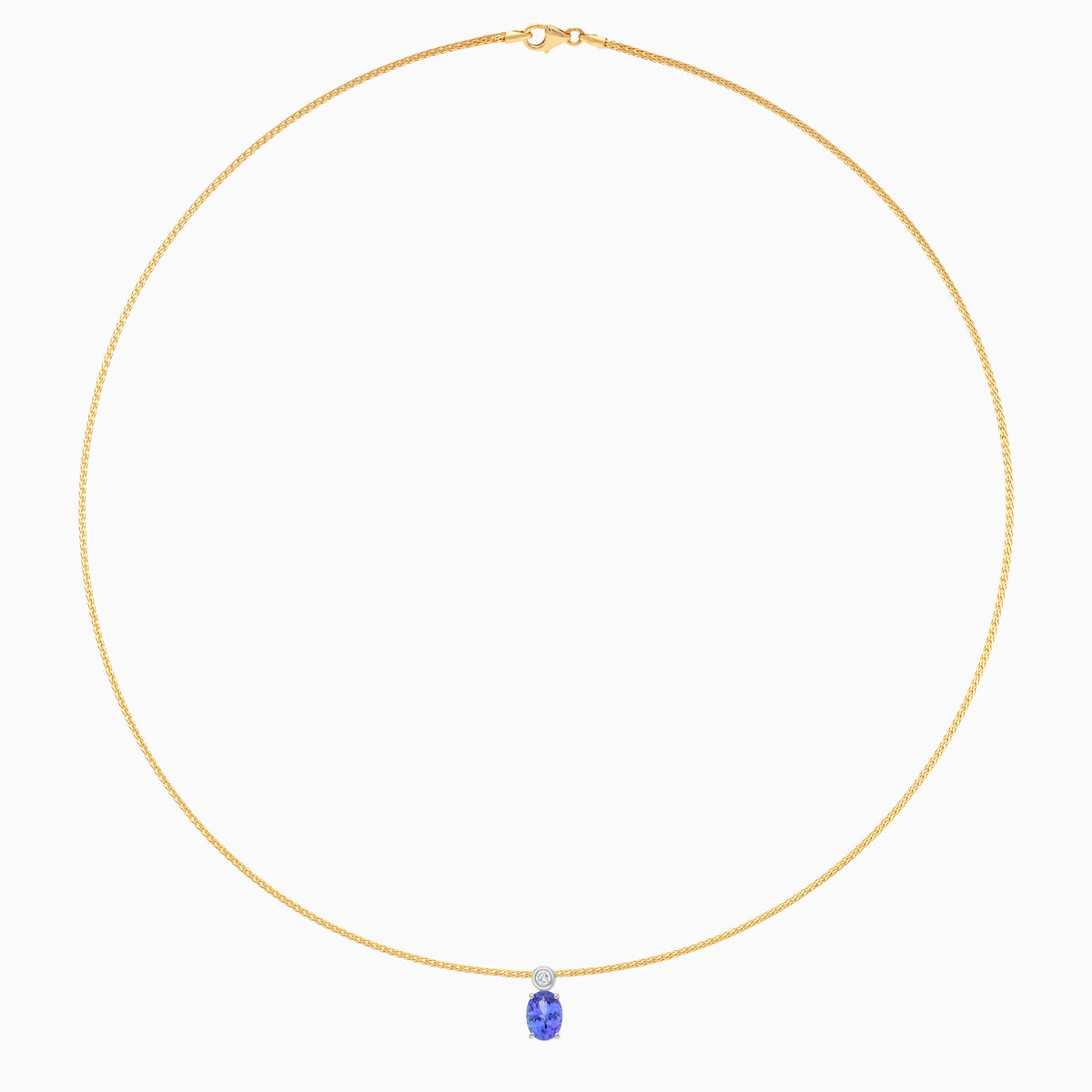 Filo Tanzanite and Natural Diamond Choker in 18k White & Yellow Gold