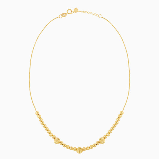 18K Yellow Gold Ball Seed Necklace