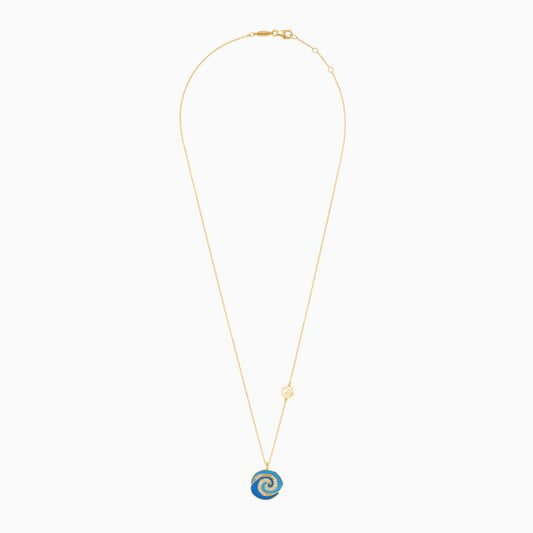 Disney Princess Moana Natural Diamonds and Enamelling 18K Yellow Gold Necklace