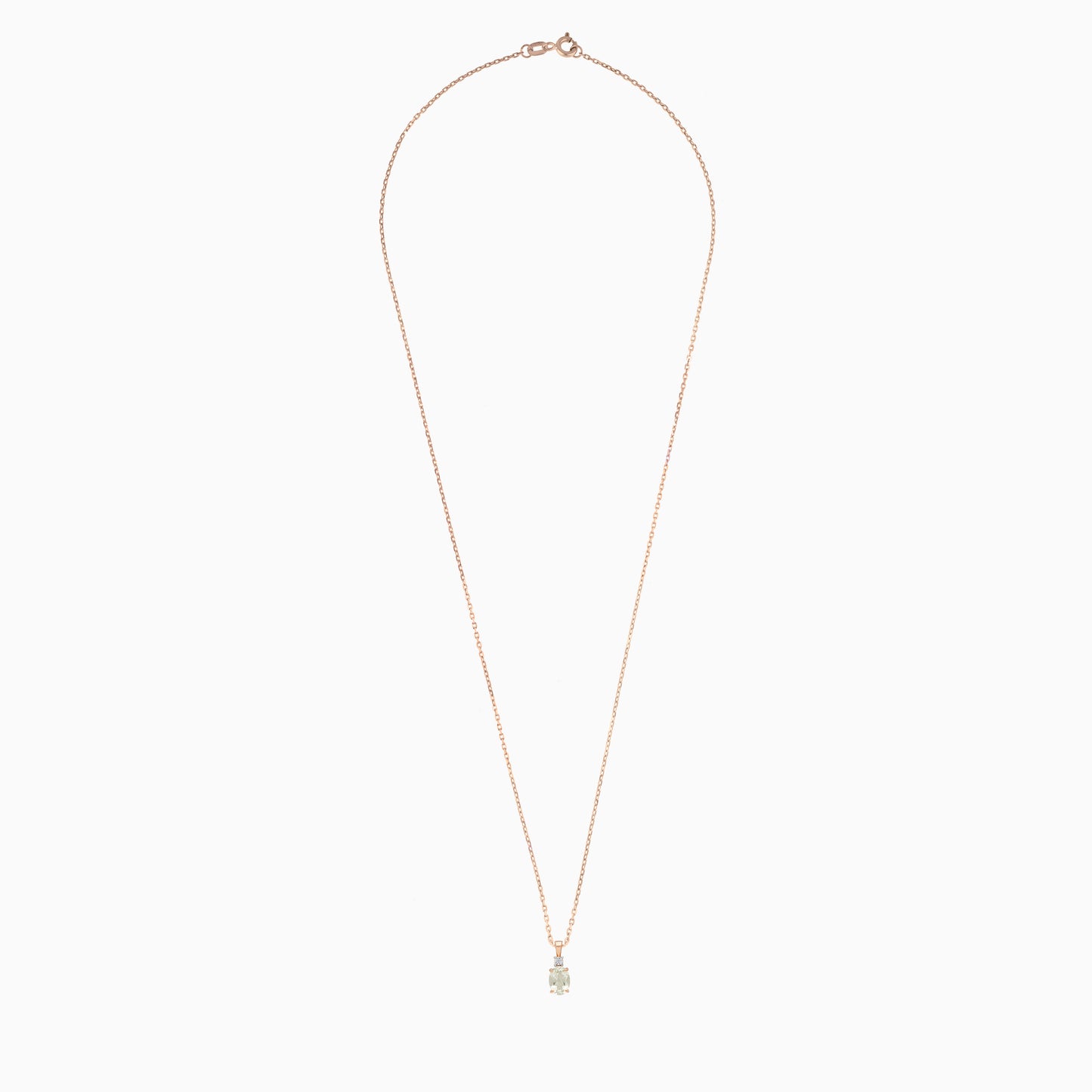 Colour Classic 18k Gold Prasiolite and Natural Diamond Necklace