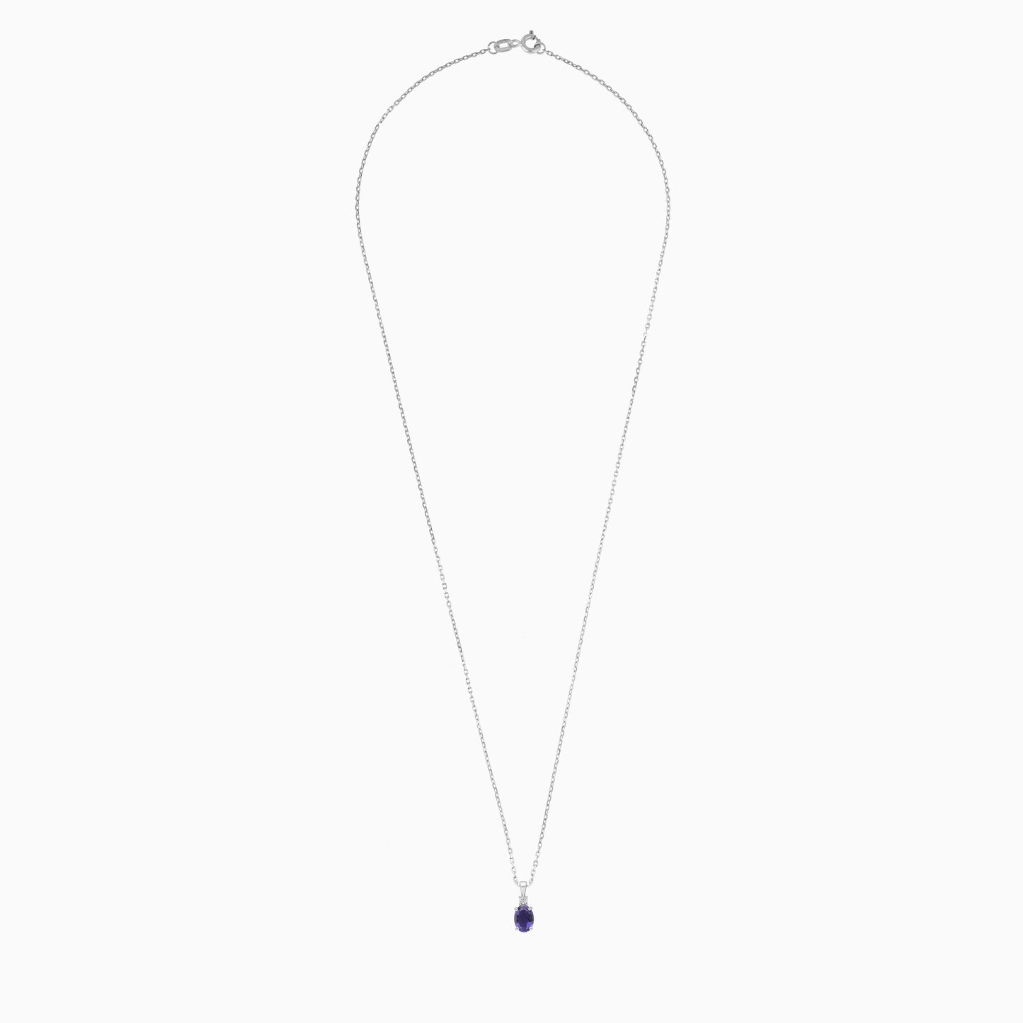 Colour Classic 18k Gold Iolite and Natural Diamond Necklace