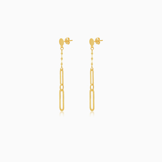 أقراط متدلية من الذهب الأصفر عيار 18 قيراطًا