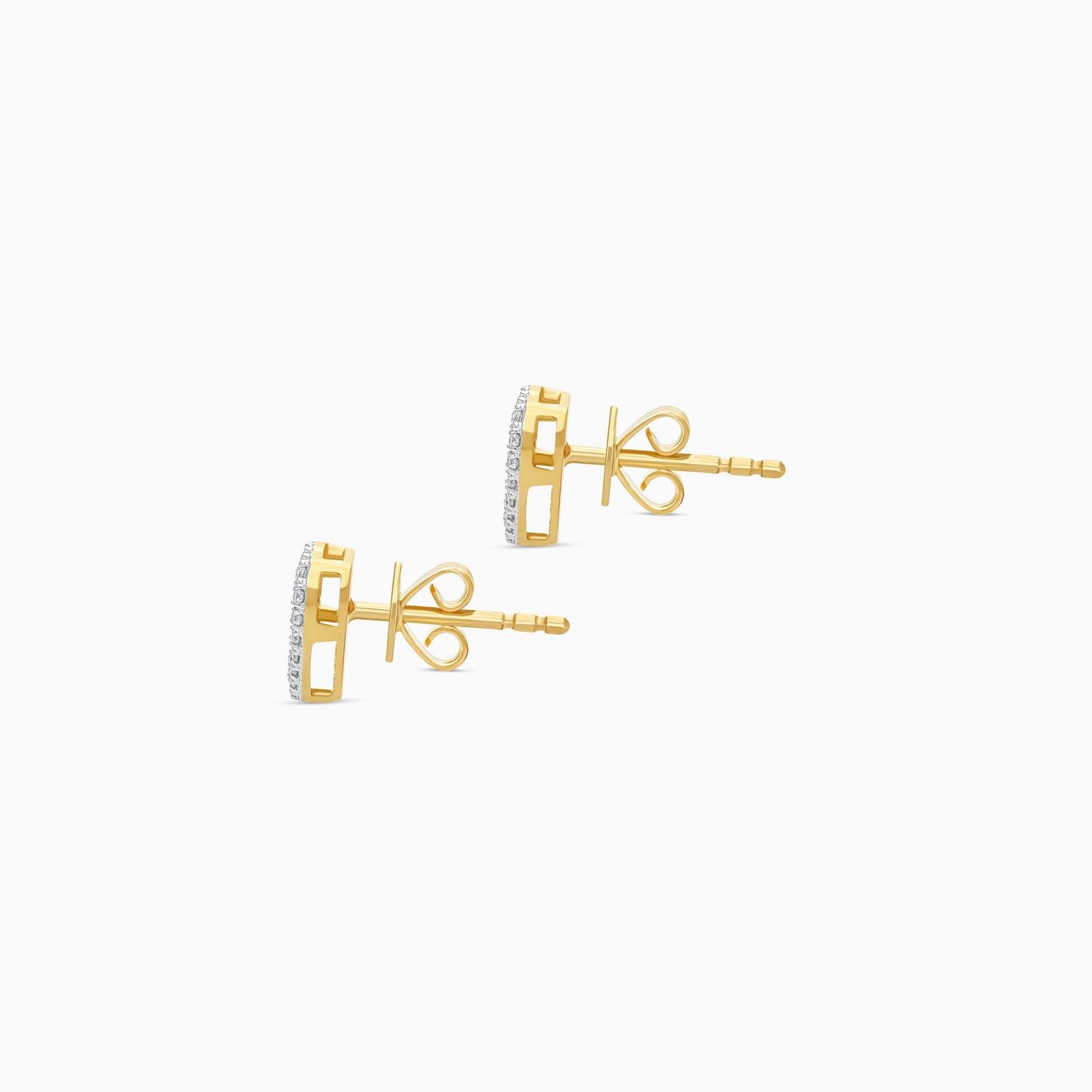 18k yellow gold earrings in heart-shaped decorative with natural diamond for kids | Farfalla collection